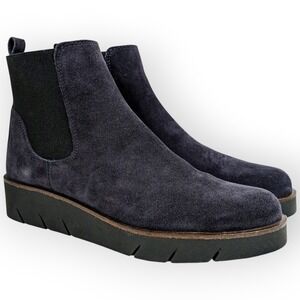 NEW THE FLEXX Women's Coral Dark Blue Suede Chelsea Pull On Boot Size 6.5  $165